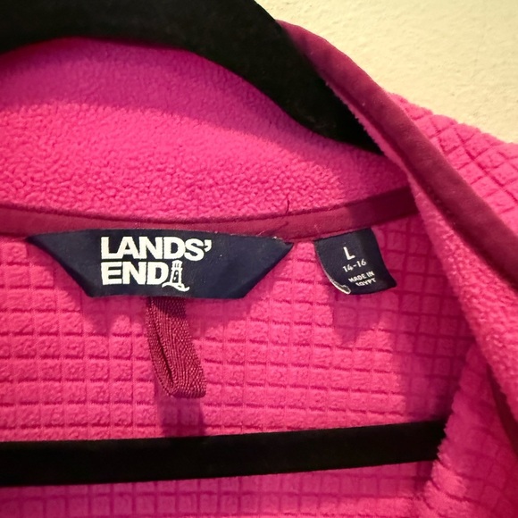 Lands' End Vibrant Pink Fleece Jacket - Picture 3 of 4